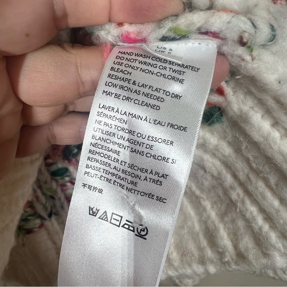 Anthropologie Chunky Knit Multicolor Kahlo Stripe Sweater Womens Size Small Boho - Picture 10 of 11